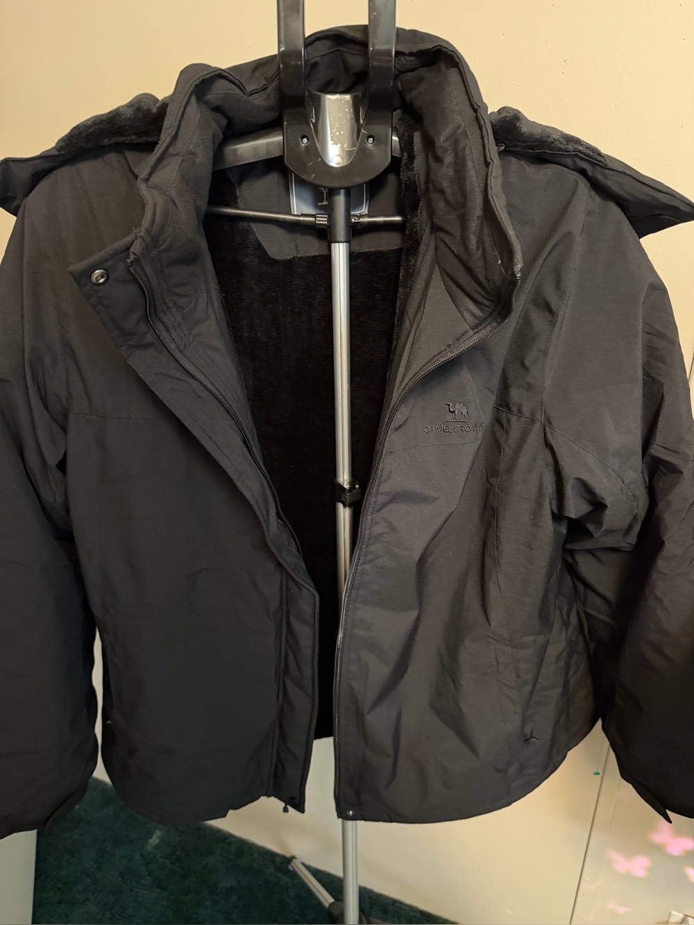 CAMEL CROWN Men's Waterproof Winter Ski Jacket Coat - Black